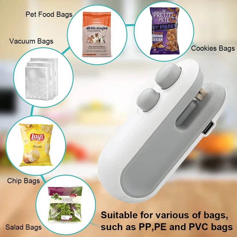 Scelleuse de sacs 2 en 1 – Portable et rechargeable
