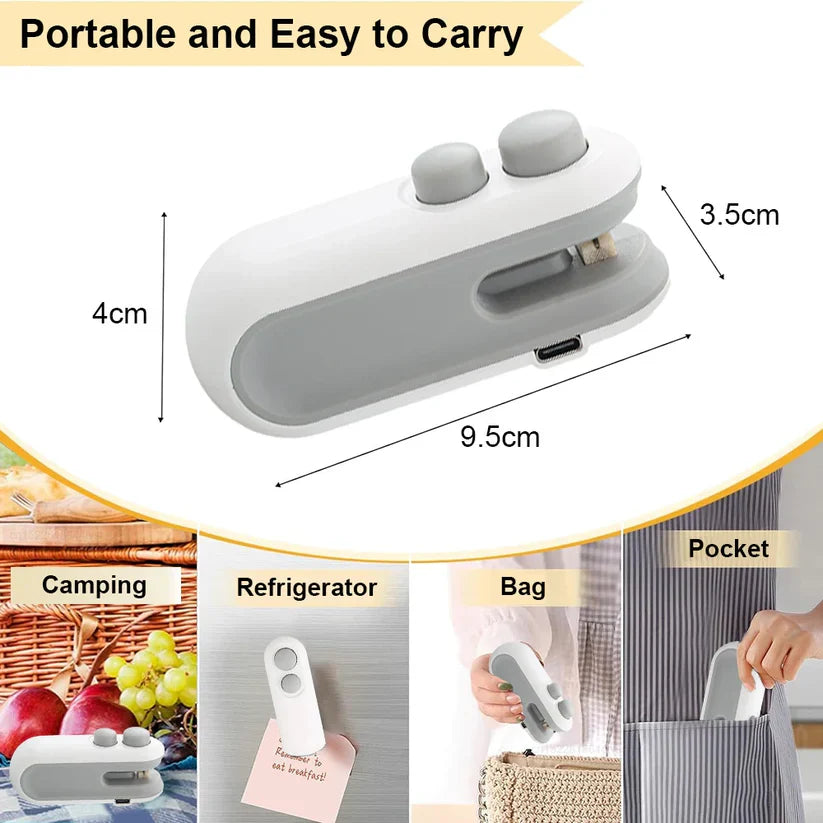 Scelleuse de sacs 2 en 1 – Portable et rechargeable