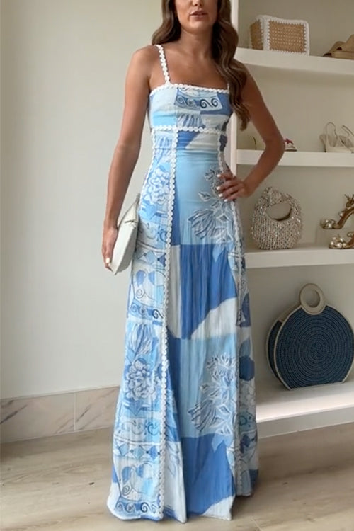 Azure™ - Straps Bow Back Cut Out Summer Maxi Cami Dress