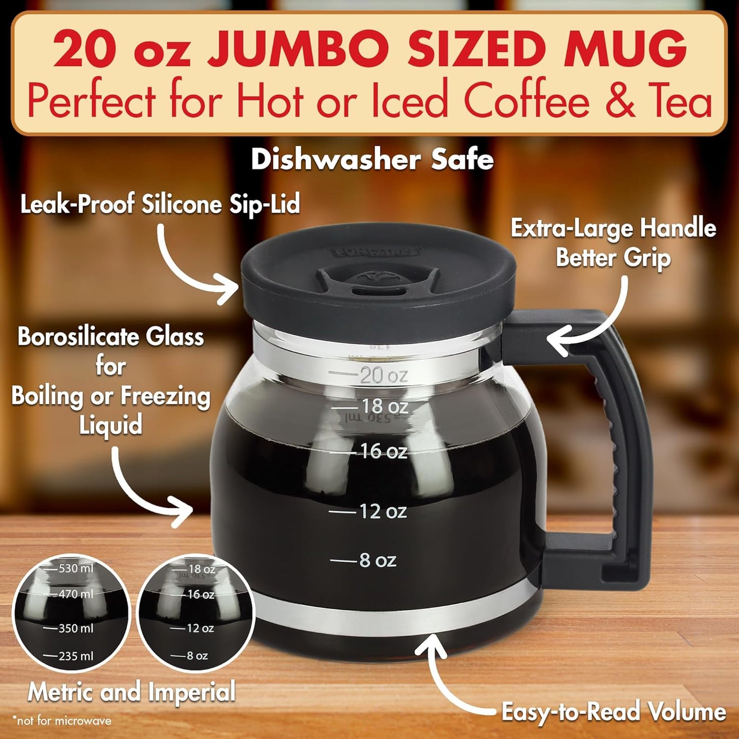 BrewEra™ Retro Glass Coffee Mug