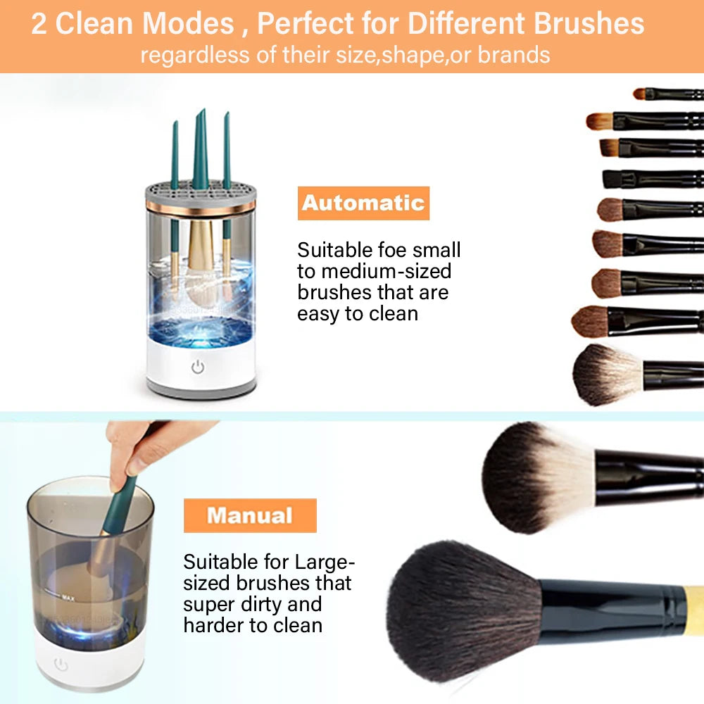 GlamSpin™ – Nettoyeur automatique de pinceaux de maquillage électriques