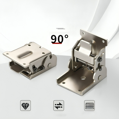 SteelLock™ – 90° Auto-Locking Folding Furniture Hinges (Set of 2)