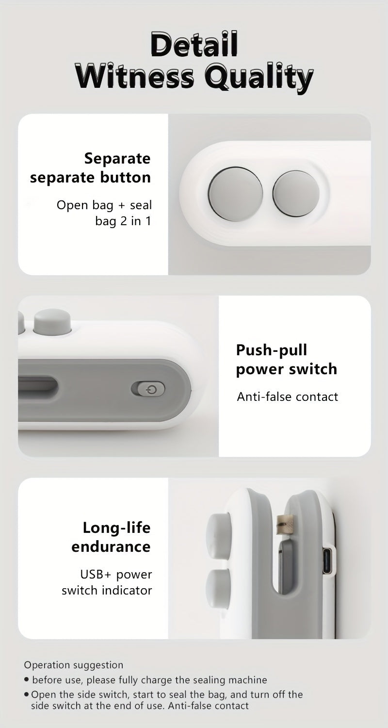 Scelleuse de sacs 2 en 1 – Portable et rechargeable