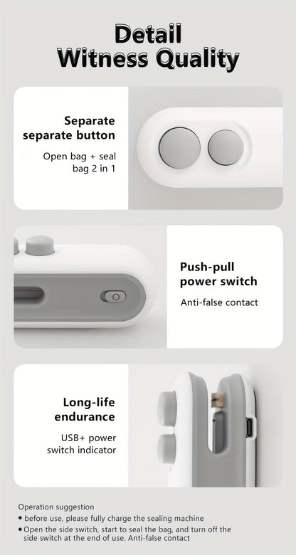 Scelleuse de sacs 2 en 1 – Portable et rechargeable