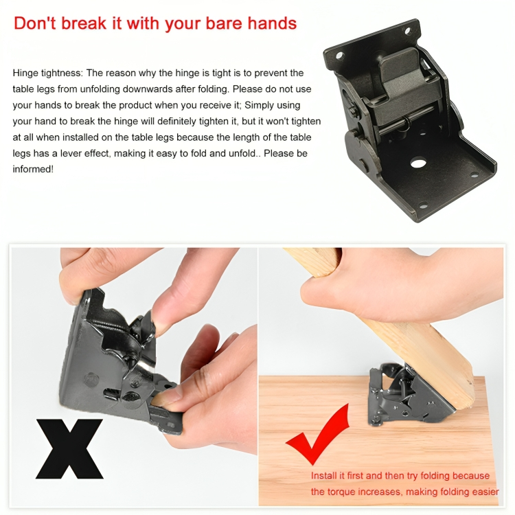 SteelLock™ – 90° Auto-Locking Folding Furniture Hinges (Set of 2)