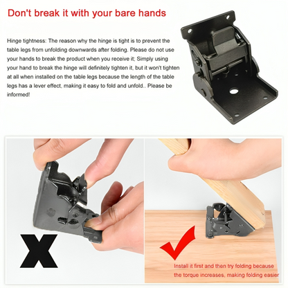 SteelLock™ – 90° Auto-Locking Folding Furniture Hinges (Set of 2)